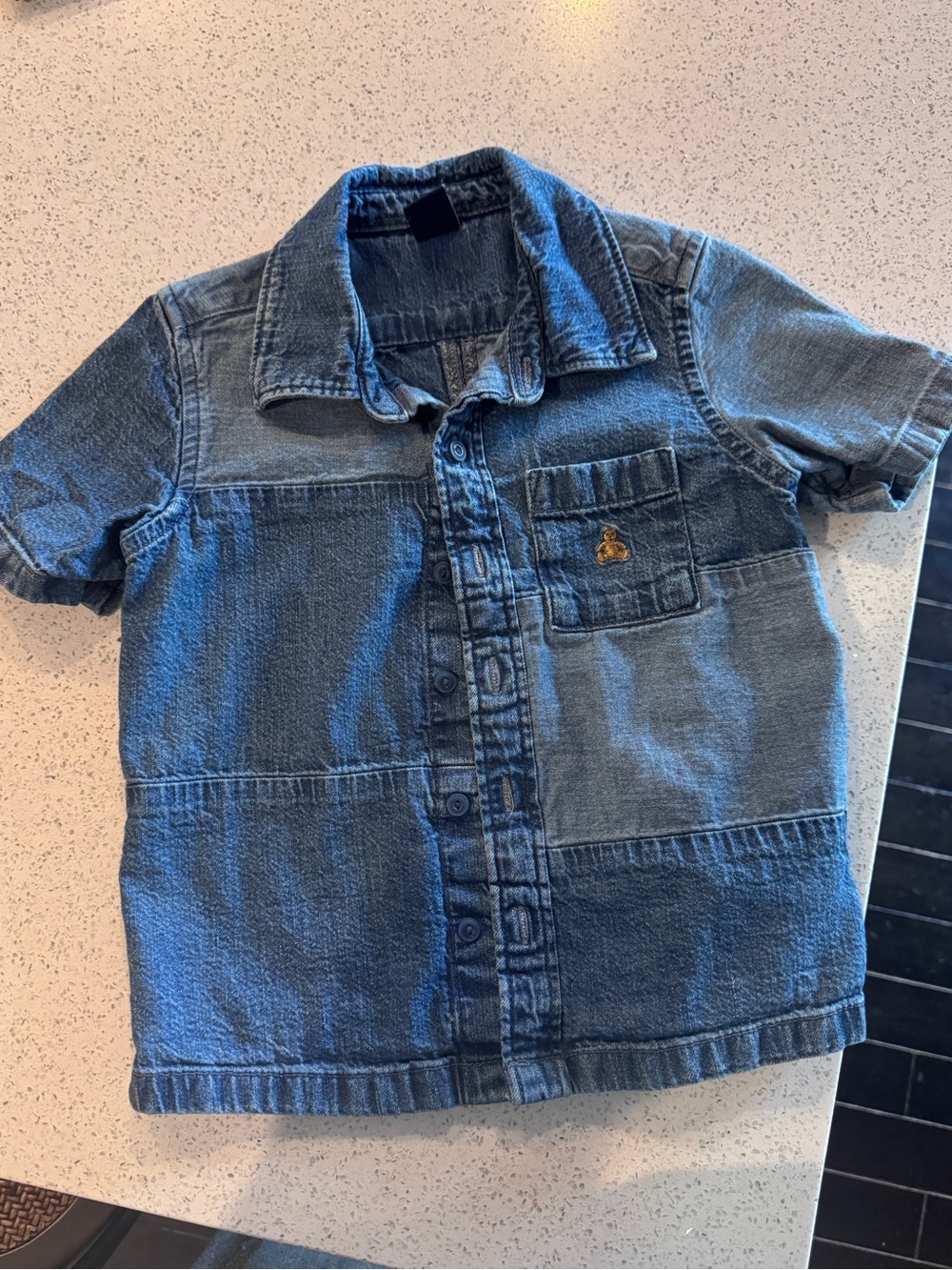 Baby Gap Denim Patchwork Button Up Shirt